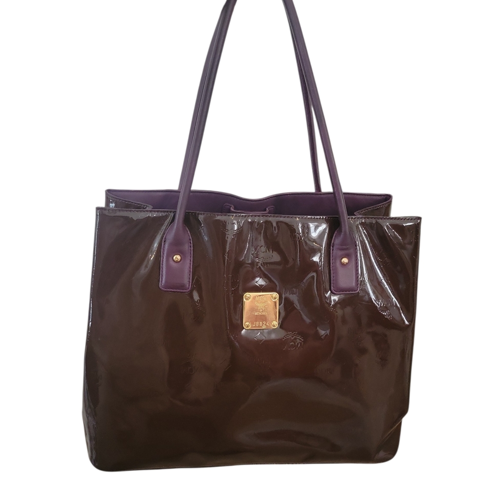 MCM Patent Leather Purple Tote